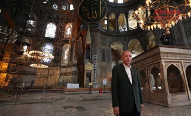 Cumhurbaşkanı Erdoğan'dan Ayasofya-i Kebir Cami-i Şerifi paylaşımı