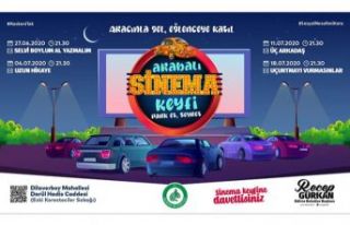 Edirne'de arabalı sinema keyfi